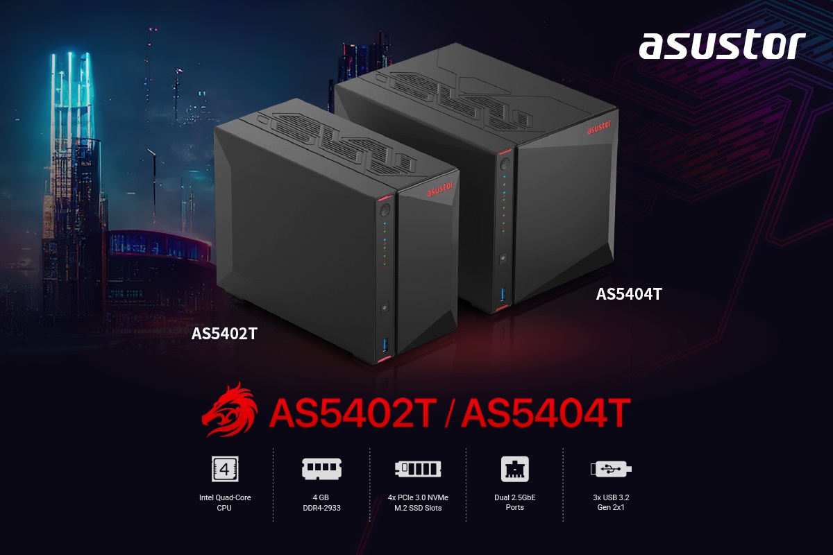 华芸推出 AS54 系列 NAS：支持安装 4 个 M.2 SSD